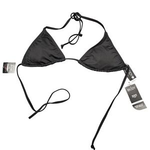 Cotton On Body Women Bikini Top Slider Triangle Halter Swimwear Black Size M